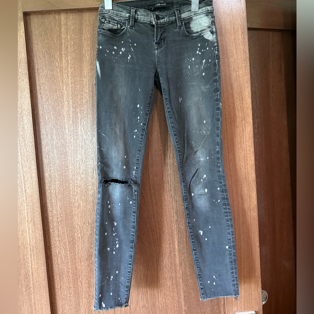 J brand black acid wash skinny jeans